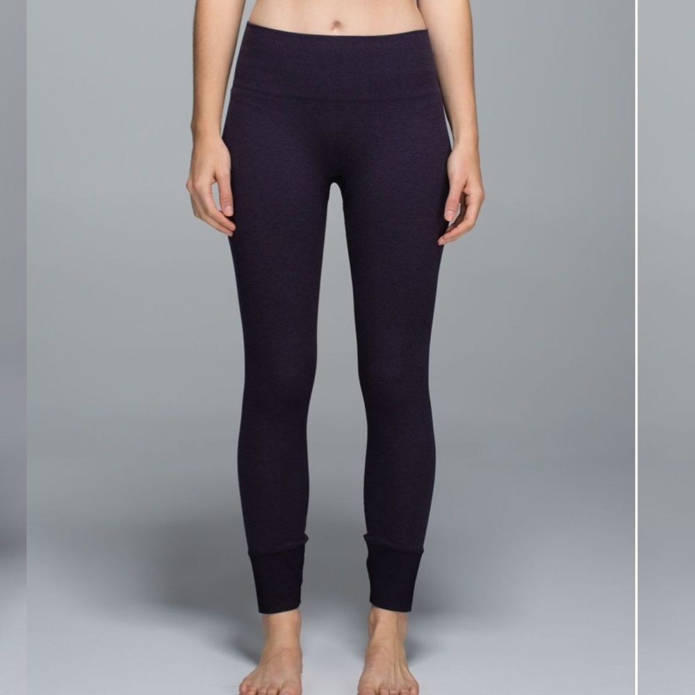 Lululemon Ebb To Street Leggings Heathered Black Grape 8